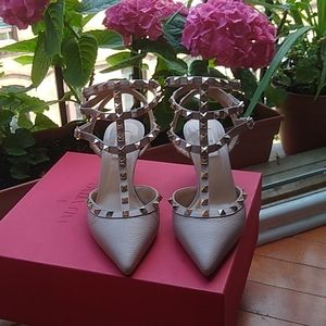 Valentino Rockstud Studded Strappy Heels